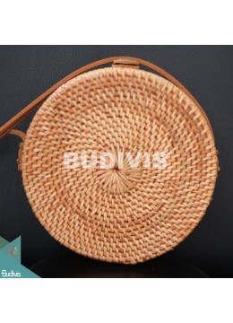 wholesale Natural Solid Plain Round Rattan Bag, Fashion Bags