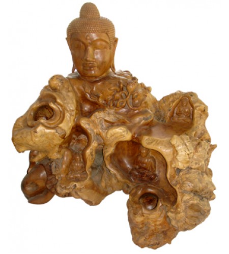 Natural Wood Root Buddha