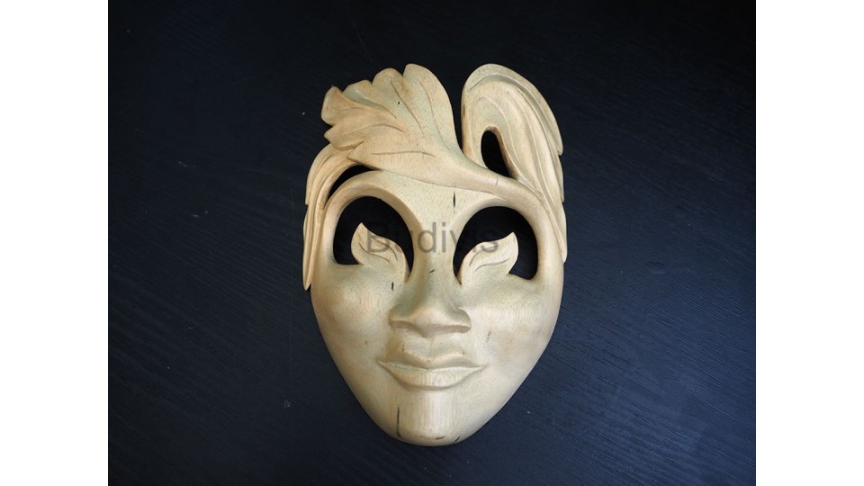 Nature Lady Wooden Mask Decoration
