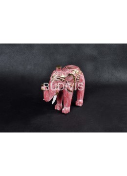 wholesale Red Painted Elephant Wood Animal Statue, Home Decoration