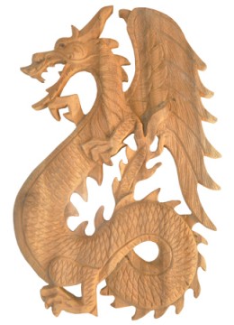 wholesale Relief Dragon Wood Carving, Home Decoration