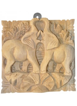 wholesale Relief Elephant Wood Carving, Home Decoration