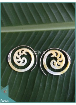 wholesale Seashell Koru Spiral Earring Sterling Silver Hook 925, Costume Jewellery