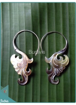 wholesale Seashell Tribal Earrings With  Sterling Silver Hook 925, Costume Jewellery