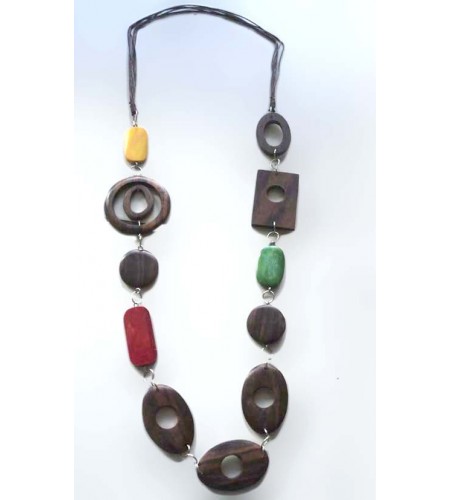 Sono Wood Combined Necklace