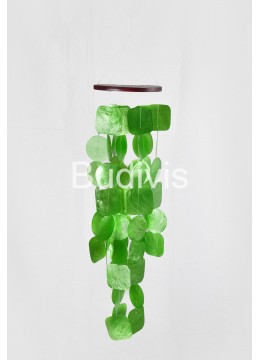 wholesale Square and Circle Shape Green Capiz Wind Chimes, Garden Decoration