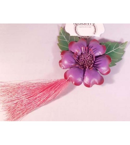Tassel Keychain Leather Flower