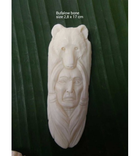 Top  Bali Spirit Bone Carved Natural Pendant