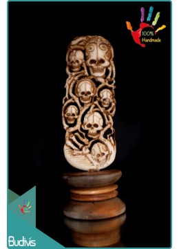 wholesale Top Hand Carved Bone Skull Scenery Ornament Cheap, Home Decoration
