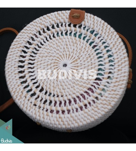 Top Model White Rattan Bag With Double Spiral Hand Woven