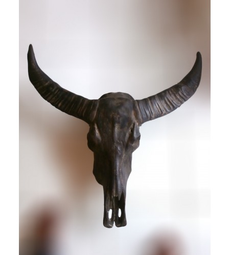 Top Selling Resin Buffalo Skull Wall Hanging Artificial Resin Buffalo Skull Head Wall Decoration, Resin Figurine Custom Handhande, Statue Collectible Figurines Resin