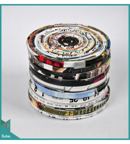 Top Selling Saucers Round Art Recycled Magazine Set Customized