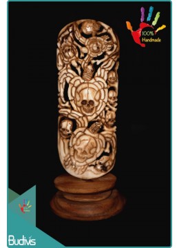 wholesale Top Selling Skull And Turtle Hand Carved Bone Scenery Ornament Cheap, Home Decoration