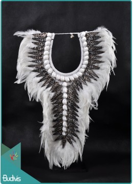 wholesale Tribal Necklace Feather Shell Decorative On Stand Home Decor Interior, Home Decoration