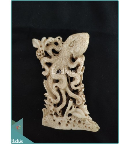 Under Water Octopus Scenery Bone Carving Ornament