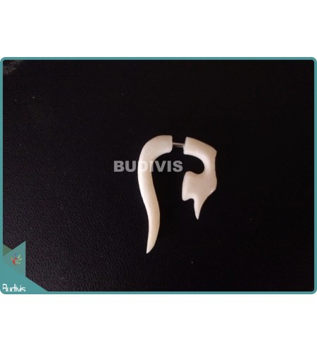 White Bone Earrings Sterling Silver Hook 925