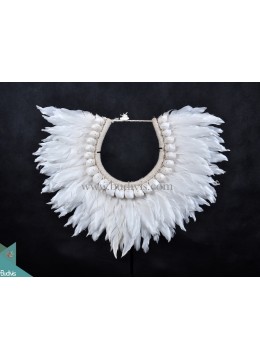 wholesale White Feather Primitive Decoration Tribal Necklace Black Standing Interior, Home Decoration