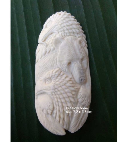 Wholesale Bali Ox Bone Carved Carved Pendant Spirit Model