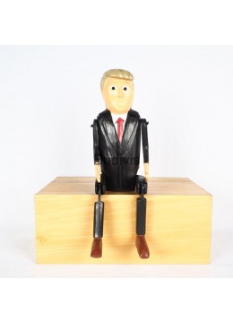 wholesale Wholesale Bali Wooden Statue Iconic Figurine Character Model, Donald Trump, Home Decoration