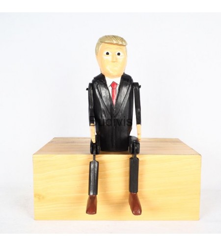 Wholesale Bali Wooden Statue Iconic Figurine Character Model, Donald Trump