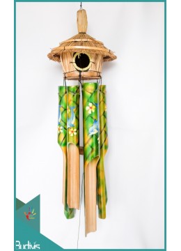 wholesale Wholesale Bird House Garden Hanging Hand Painted Blue Ocean Bamboo Wind Chimes, Bamboo Crafts