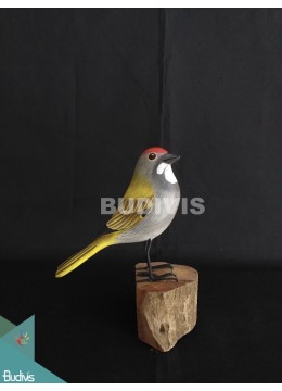wholesale Wholesale Figurine Realistic European Robin Wooden Bird Carving Hand Painted Garden Decor, Home Decoration