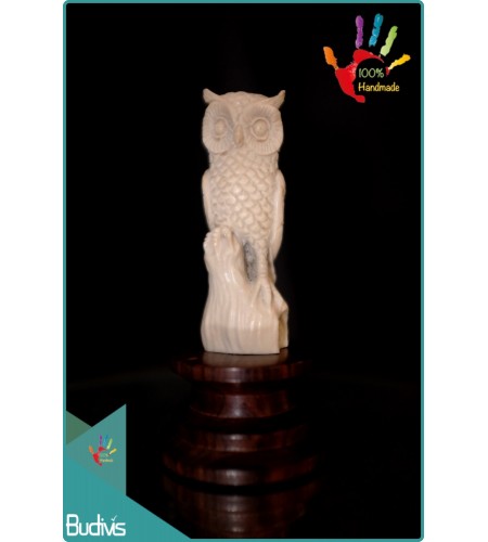 Wholesale Owl Hand Carved Bone Scenery Ornament Best Seller