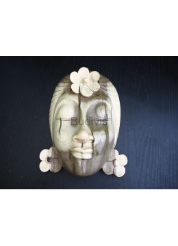 wholesale Woman With Flower Wooden Mask Decoration, Home Decoration