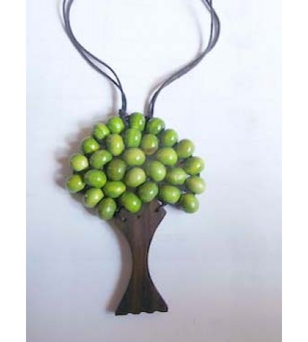 Wood Beads Tree Necklace
