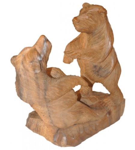 Wood Carving Bear Statue