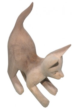 wholesale Wood Carving Cat Statue, Home Decoration