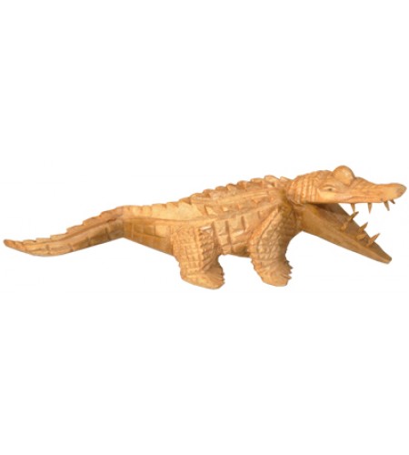 Wood Carving Crocodile Statue