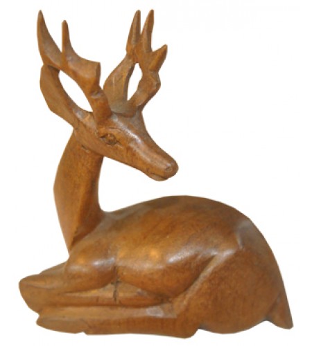 Wood Carving Deer Statue
