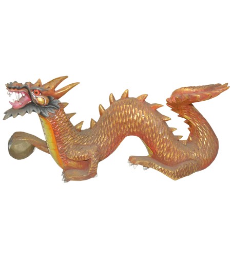Wood Carving Dragon Statue