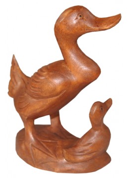 wholesale Wood Carving Duck Family, Home Decoration