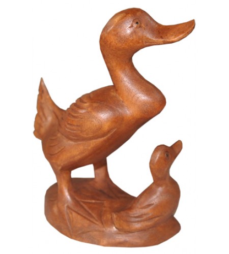Wood Carving Duck Family