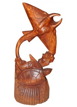 wholesale Wood Carving Fish stingray, Home Decoration
