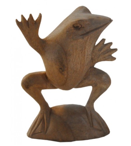Wood Carving Frog Statue
