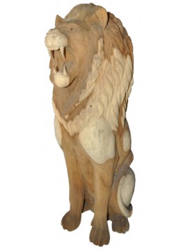 wholesale Wood Carving Lion Statue, Home Decoration