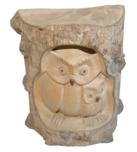 Wood Carving Owl with baby