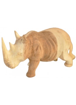 wholesale Wood Carving Rhino Statue, Home Decoration