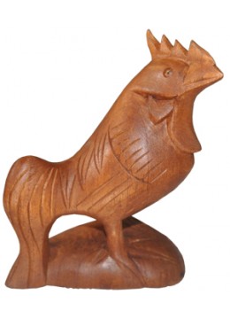 wholesale Wood Carving Rooster Statue, Home Decoration