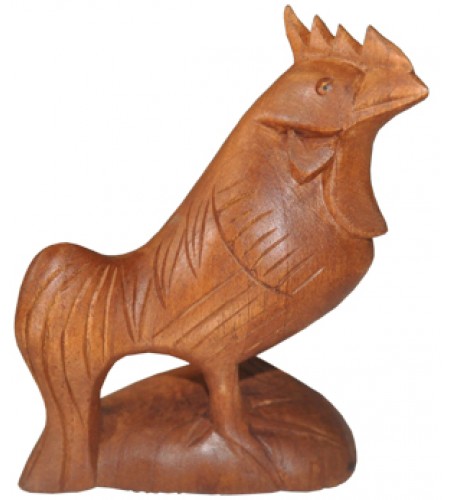 Wood Carving Rooster Statue