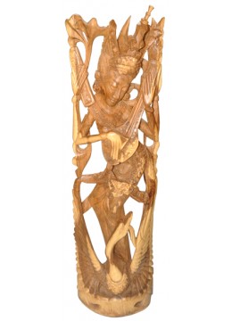 wholesale Wood Carving Sara Swati Statue, Home Decoration