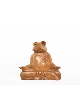 wholesale Wooden Animal Figurine Model Yoga Frog, Home Decoration