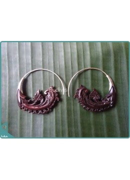 wholesale Wooden Floral Earrings 100% Handmade Sterling Silver Hook 925, Costume Jewellery
