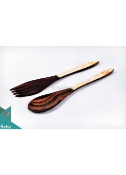 wholesale Wooden Rice And Soup Spoon Shell Decorative 2 Pcs Medium, Home Decoration