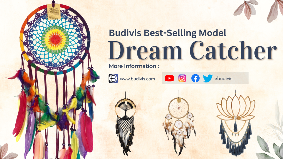 Crafted with Love: Wholesale Dream Catcher Mandala Tapestry with Feather Pink Cream Cotton Rope