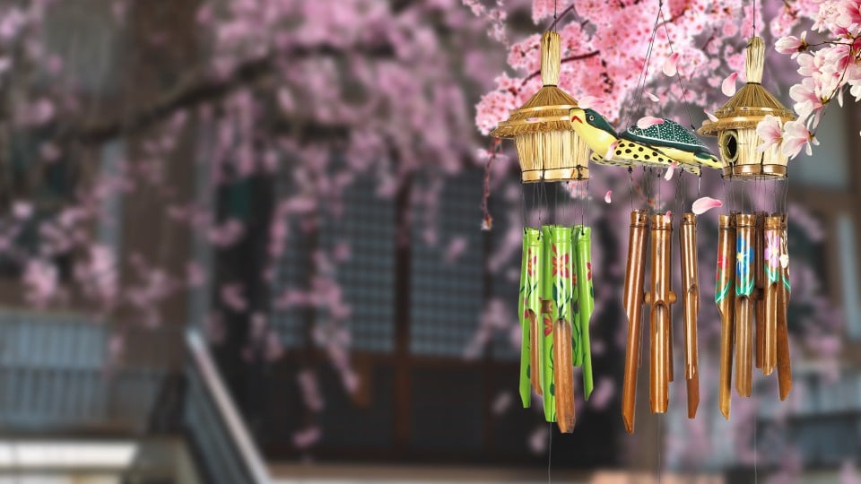 Unwinding with the Sweet Soothing Sounds of Outdoor Bamboo Wind Chimes