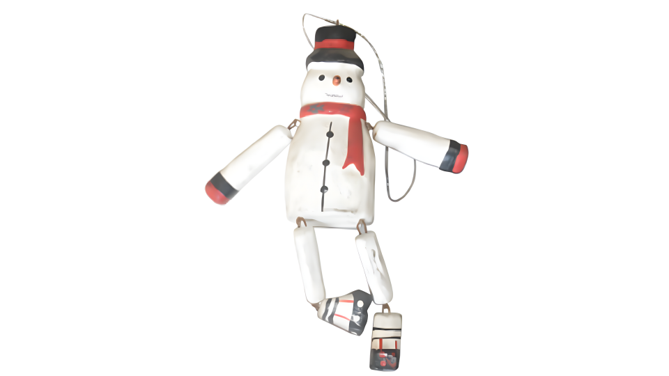 Embrace the Winter Magic with Hand-Painted Wooden Small Puppet Snowman from Bali's Finest Artisans